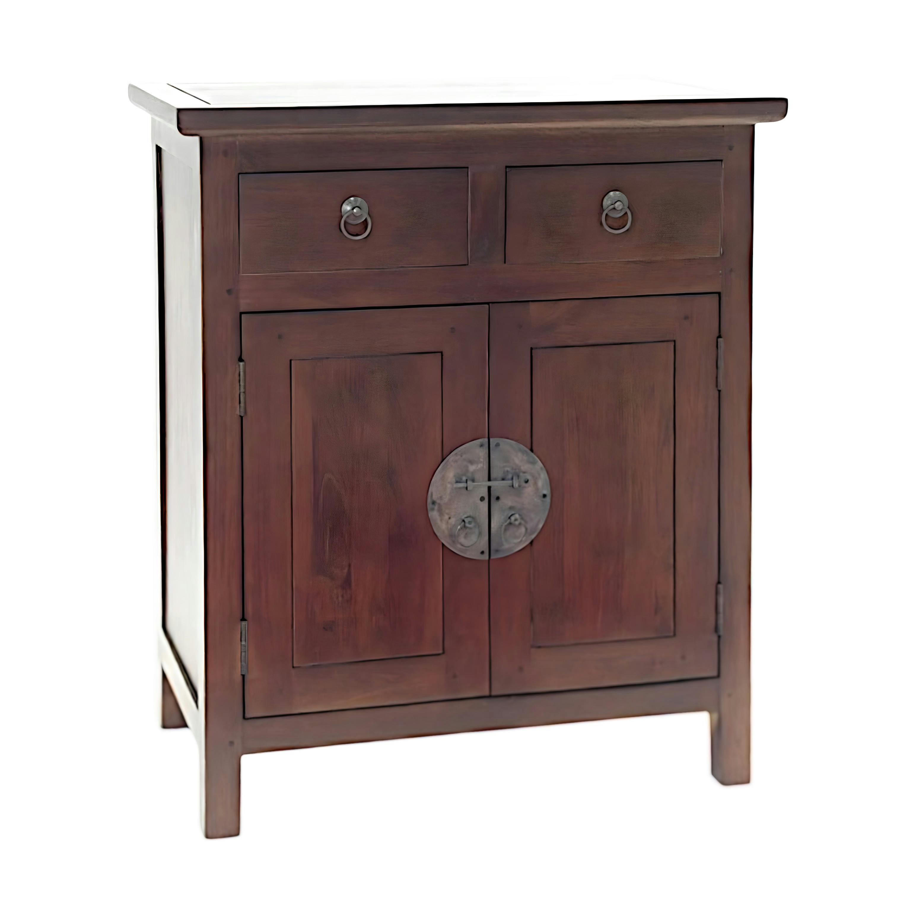 Buffet Chinois Hévéa 2 portes, 2 tiroirs 75x45x88cm MAORI
