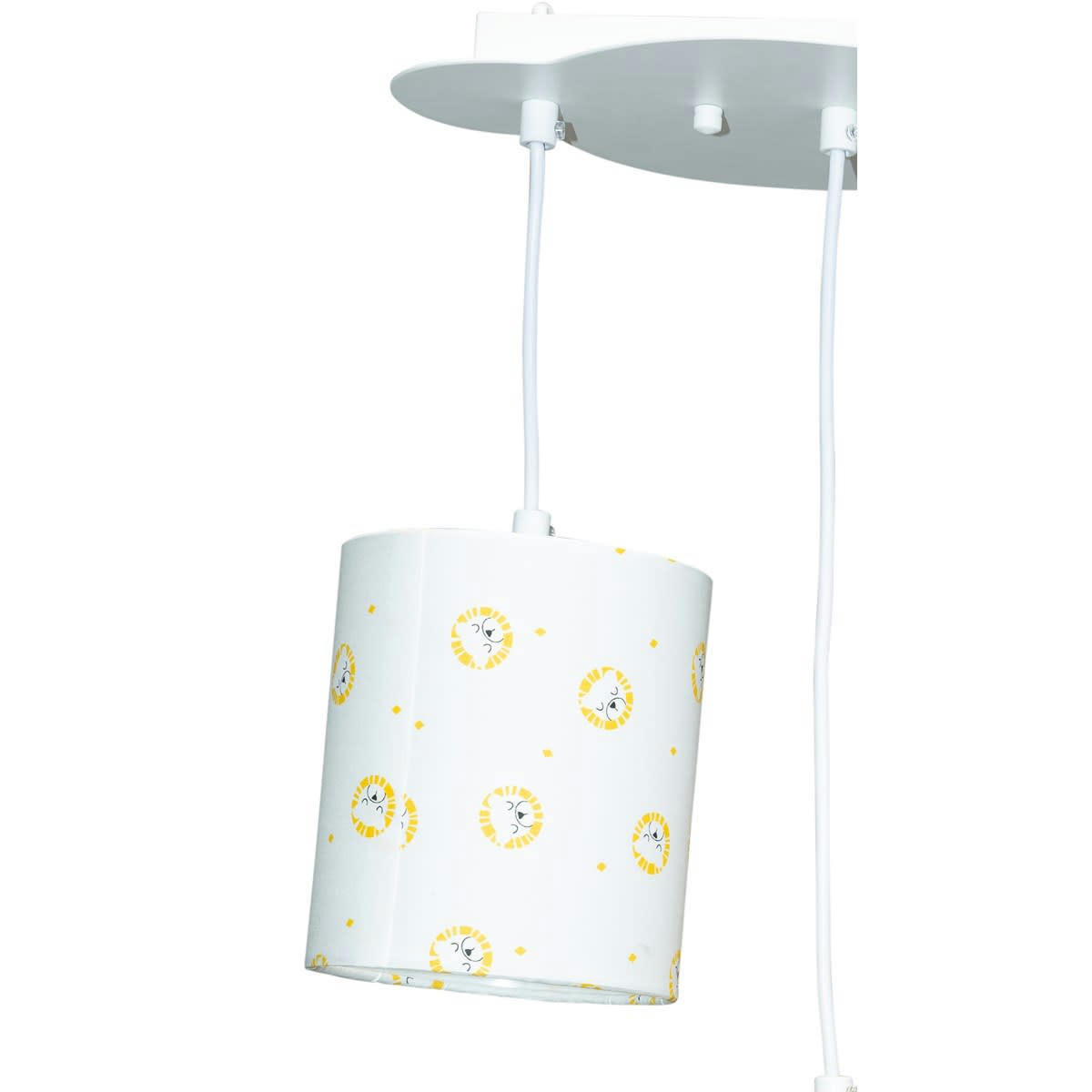 PLUCHE ET POMPON - Suspension lumineuse en coton blanc