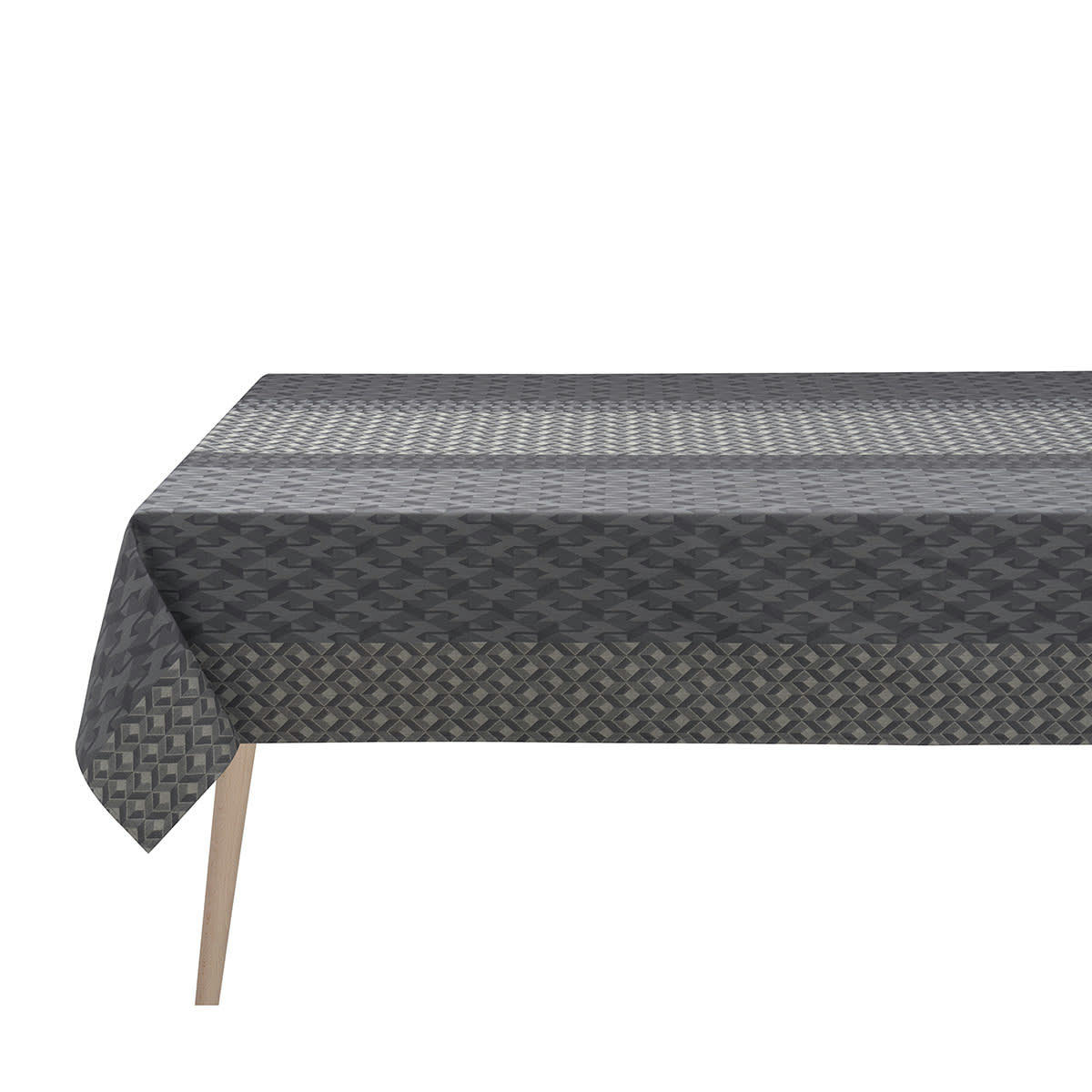 CARACTÈRE ENDUIT - Nappe en coton titane 175 x 250