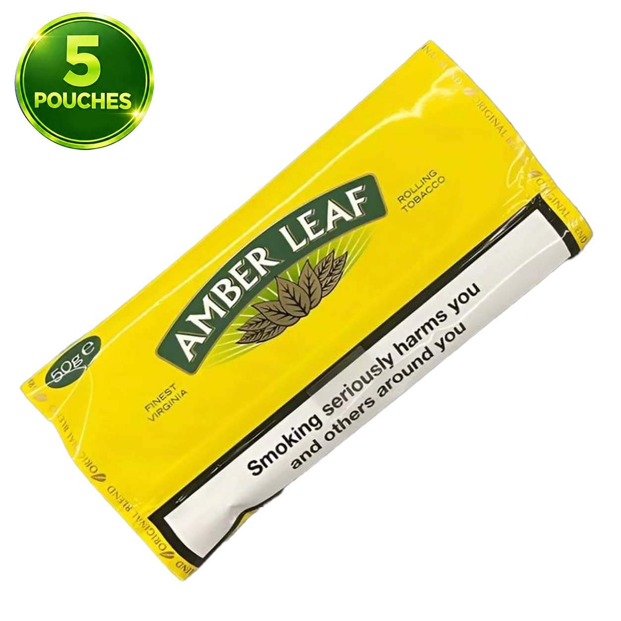 Amber Leaf Yellow Hand Rolling Tobacco (Original) 5x50g Packs