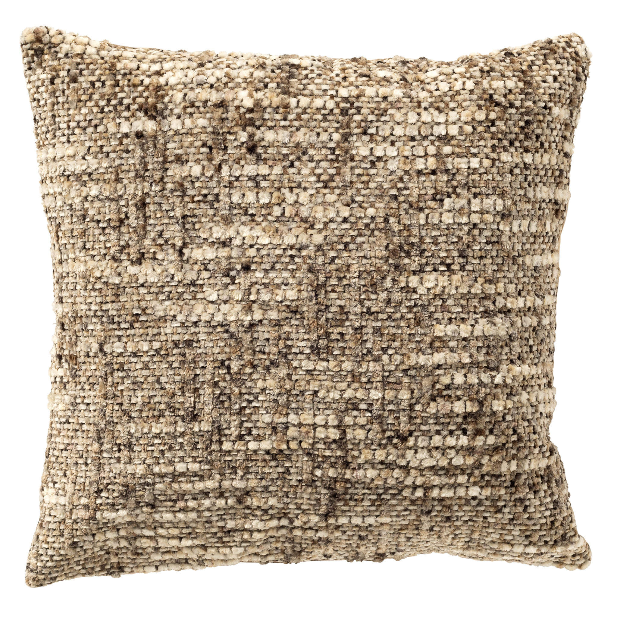 NORET - sierkussen 45x45 cm - chenille - Shitake - bruin