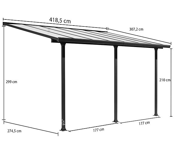 Habrita Toit terrasse aluminium 12,83 m²