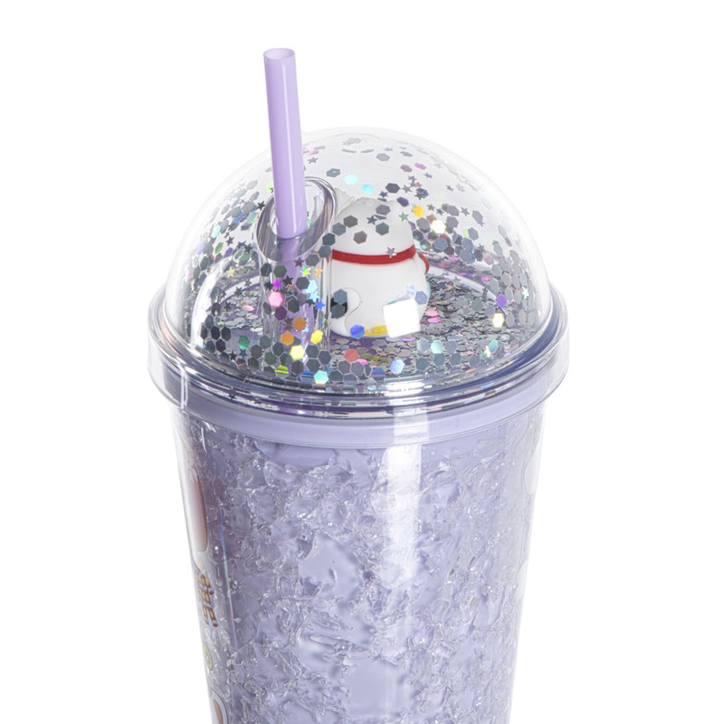 Funny beker kat - paars - 450 ml