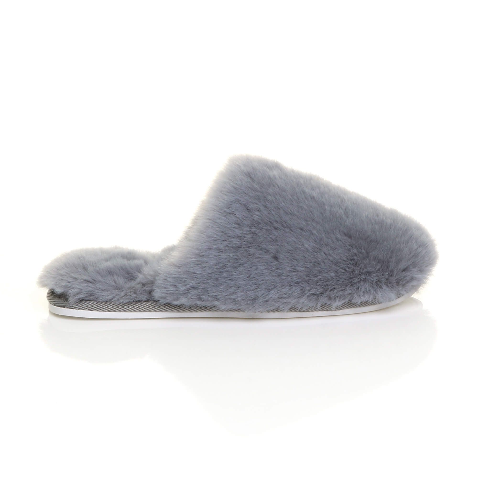 AJVANI Flat Heel Fluffy Mule Slippers