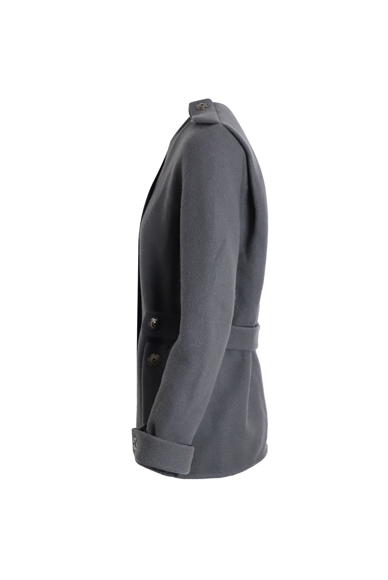 Lanvin Preloved Double-Breasted Coat in Grey Wool