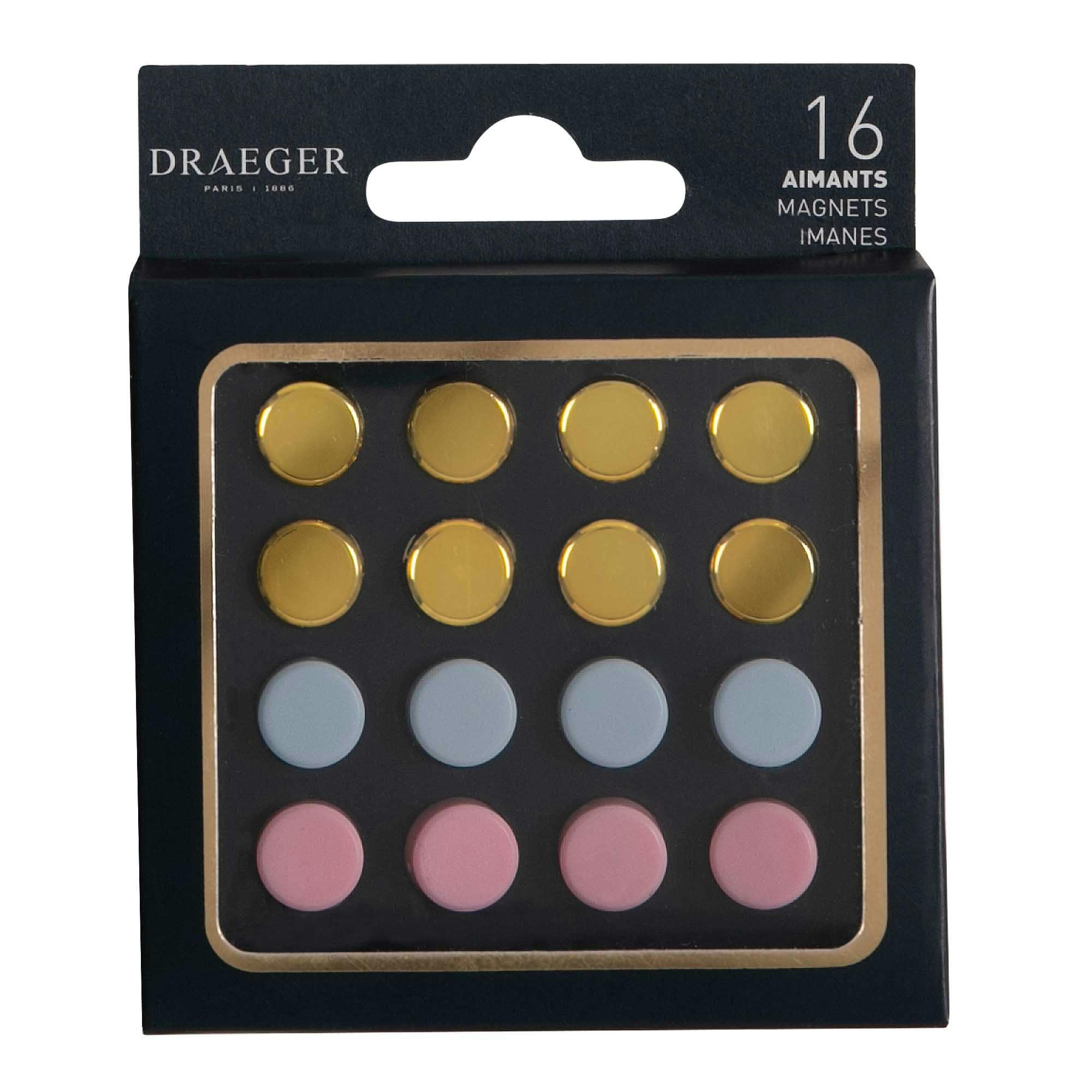 - 16 aimants dorés et pastel