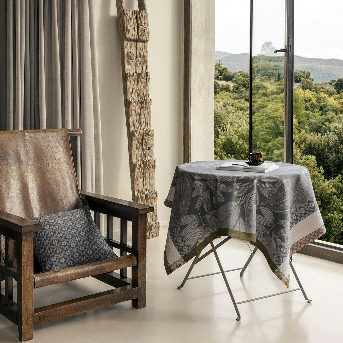 NATURE SAUVAGE - Nappe en coton elephant 120 x 120