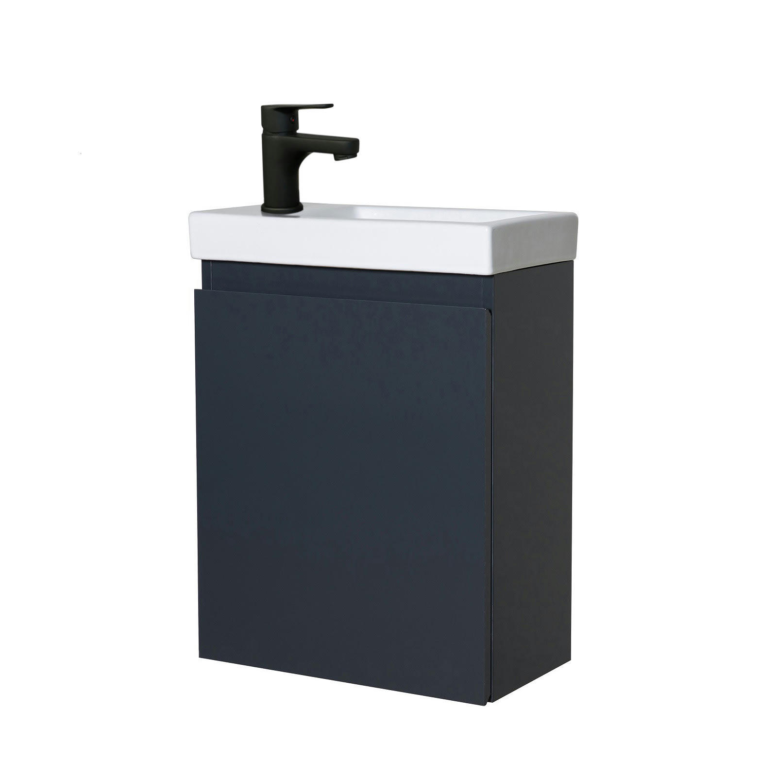 LISA - Meuble lave-mains  gris anthracite + robinet noir
