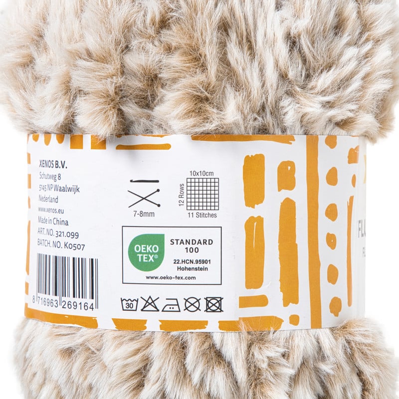 Garen fluffy - beige/bruin - 100 gram - 60 meter