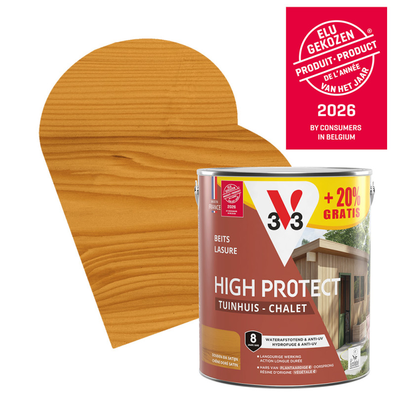 Lasure pour chalet High Protect chêne doré 2,5 L   0,5 L gratuit V33