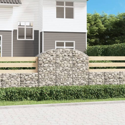 NNEVL Arched Gabion Basket 150x50x120/140 cm Galvanised Iron