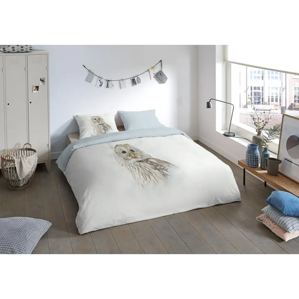 Pure dekbedovertrek uil - 1 persoons 140x200/220 cm - Multi - Microvezel