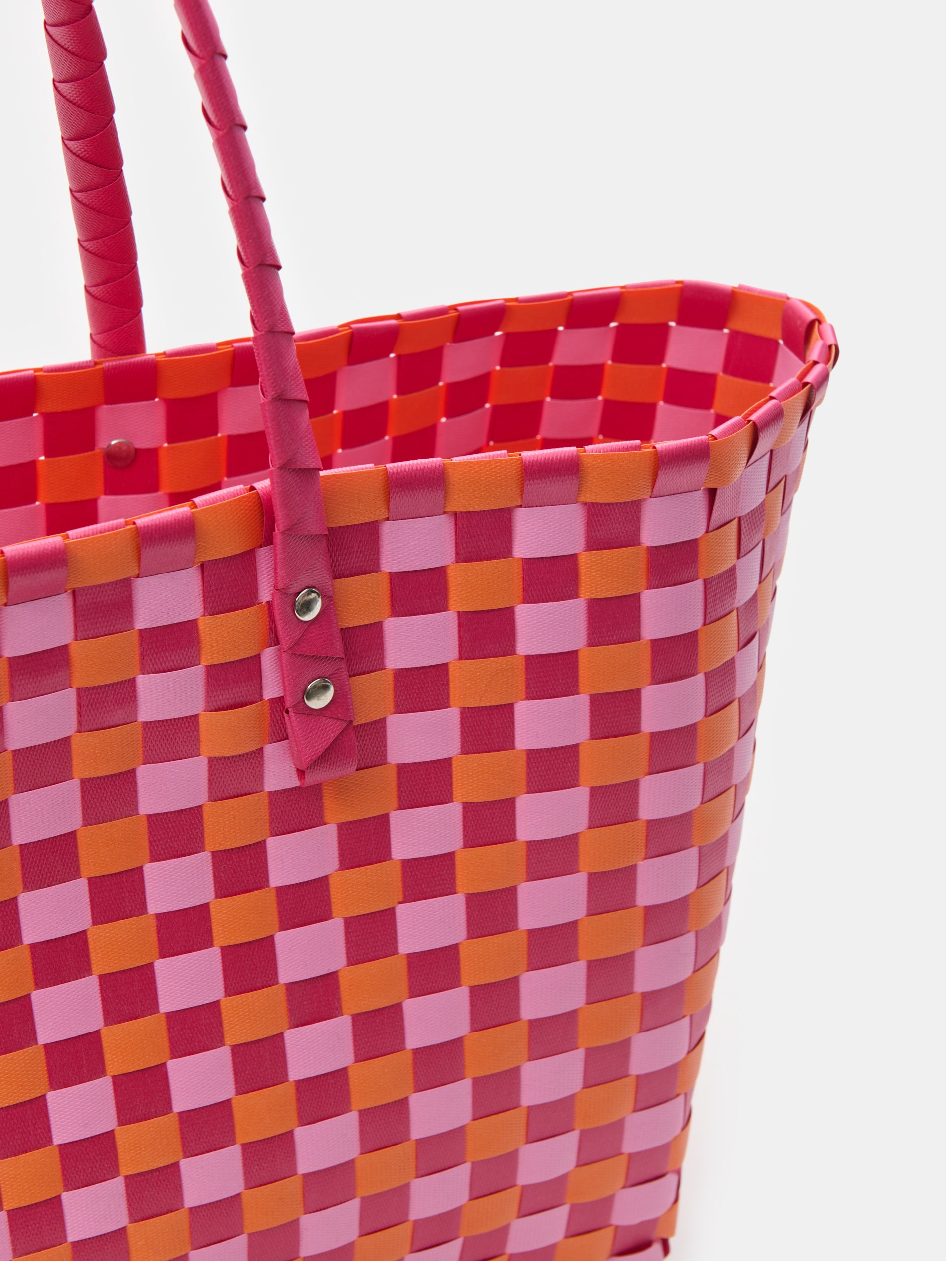 Pleciona torba shopper w kratkę