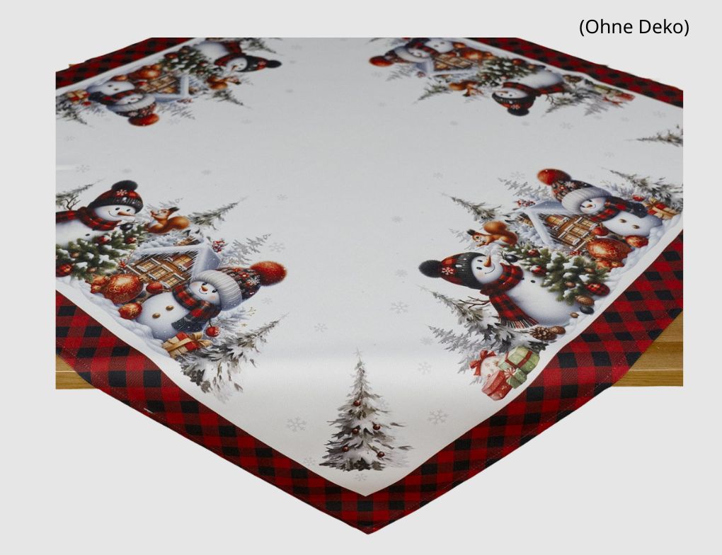 Tischdecke Digitaldruck Schneemann Weiß
