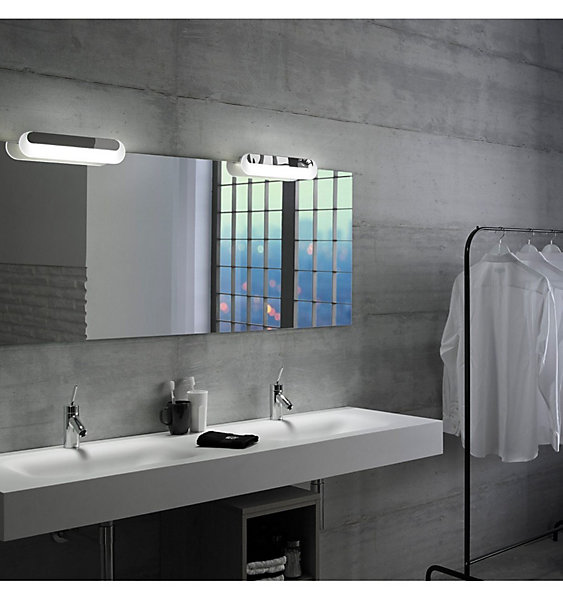 Applique LED pour miroir de salle de bain - Lumière blanche froide (5700K) - 7.9 x 7.6 x 34.5cm - Modèle Halley
