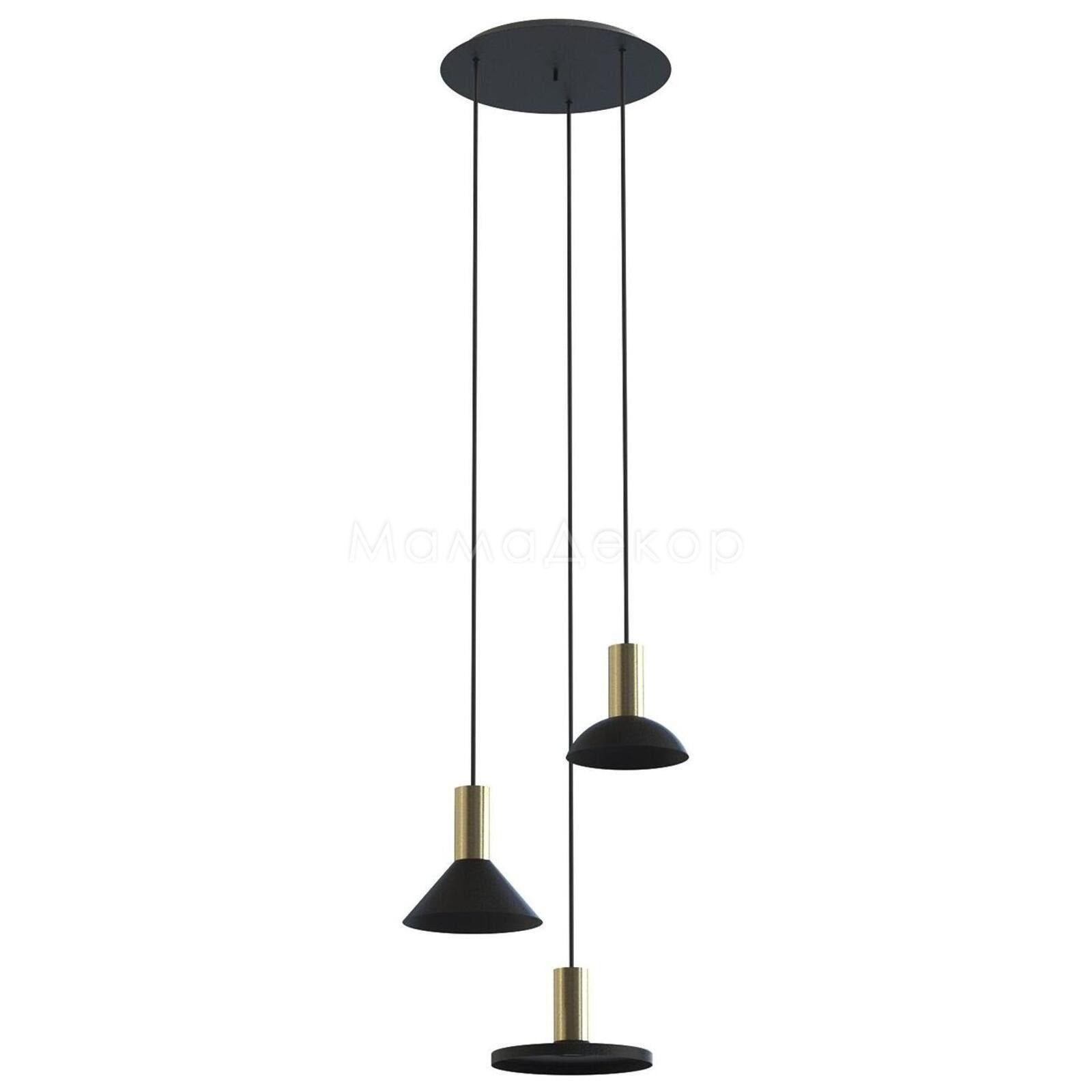 Nowodvorski hanglamp Hermanos - 3 lichts - 40 x 130  cm - zwart - goud