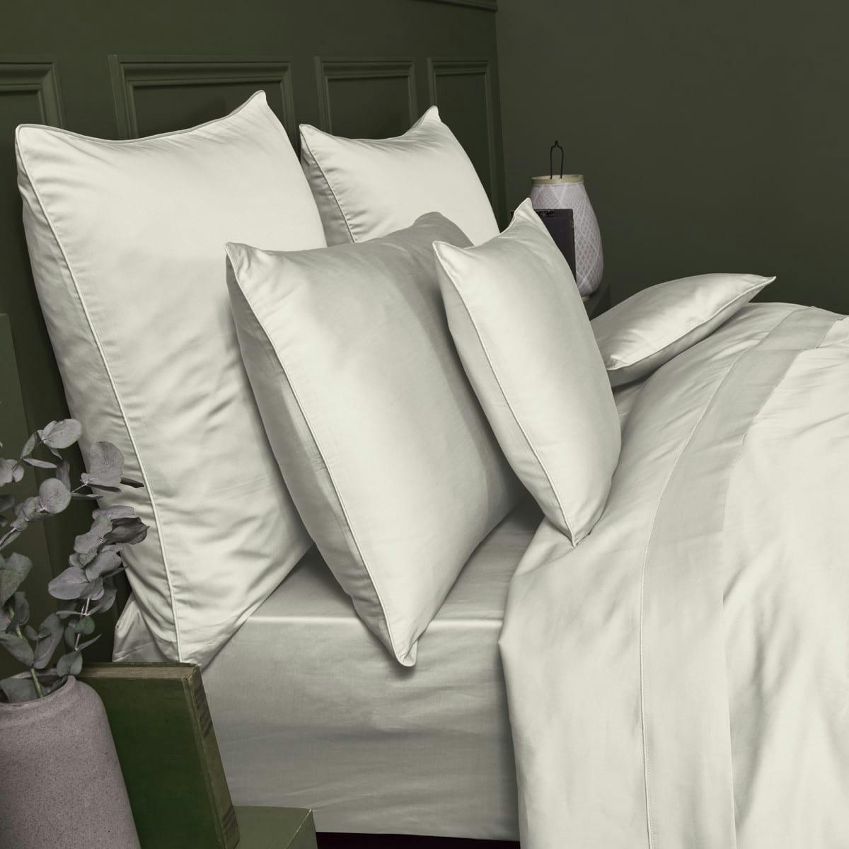 AVA UNI ANGORA - Housse de couette  satin de coton 120 fils/cm² beige 260x240