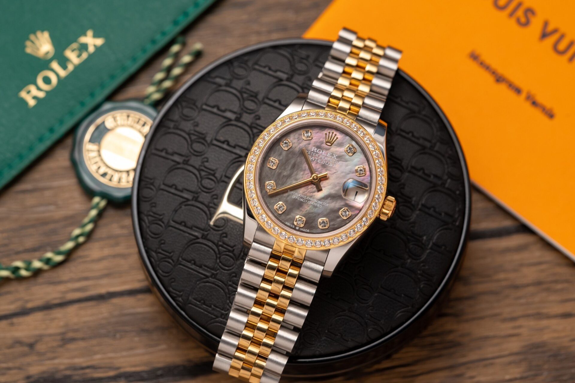 Rolex Datejust 278273 SS/YG Plated Dark MOP Dial Bezel Diamonds 31mm Jub AAA Replica
