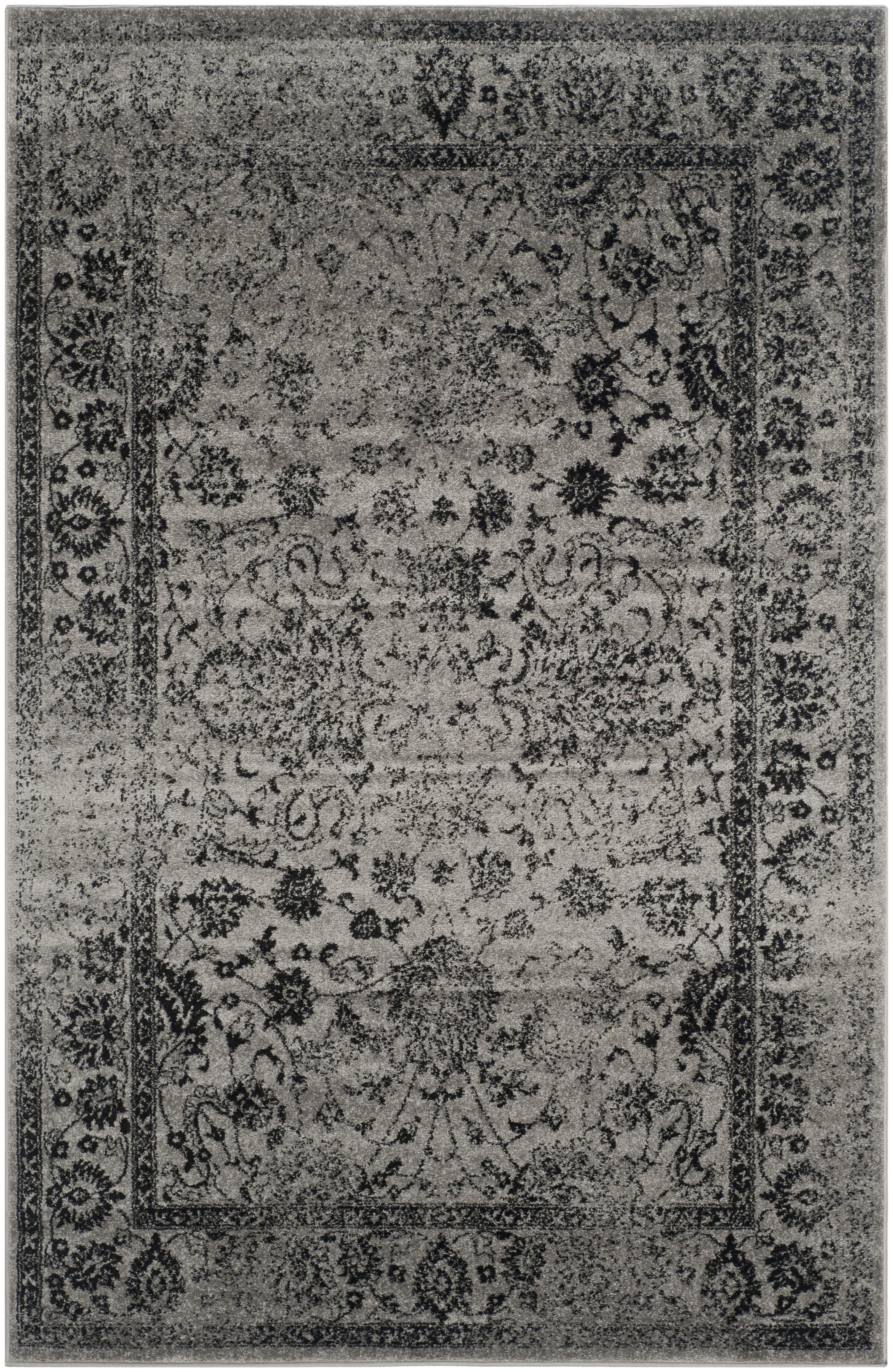 ADIRONDACK - Tapis de salon interieur en gris & noir, 183 x 274 cm