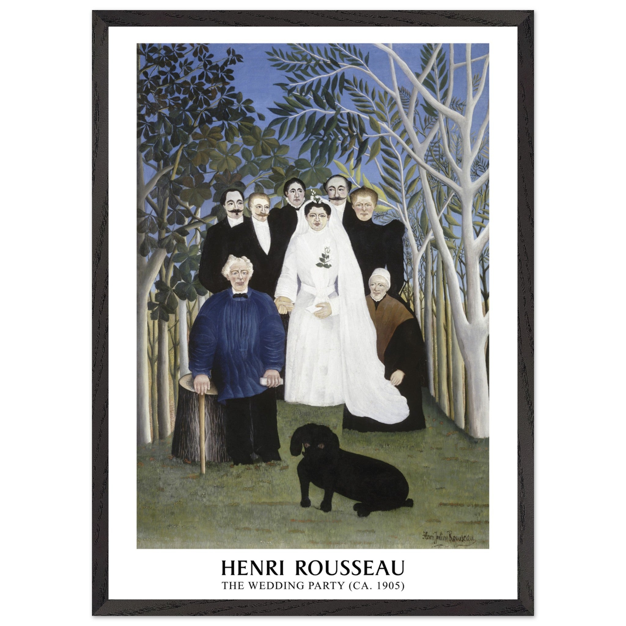 Artfulprints Poster met Lijst Henri Rousseau - The wedding party  - 50x70 cm - Meerkleurig