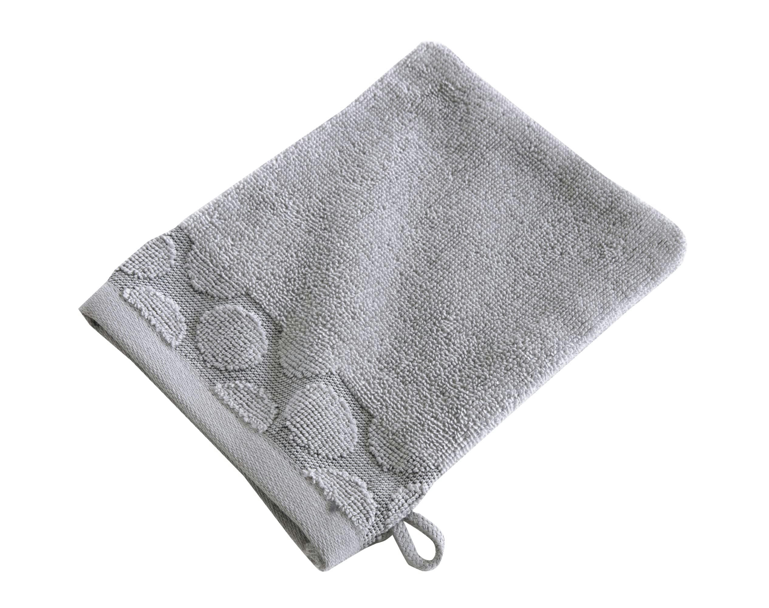 CERCLE - Gants de toilette 15x21 gris clair en coton