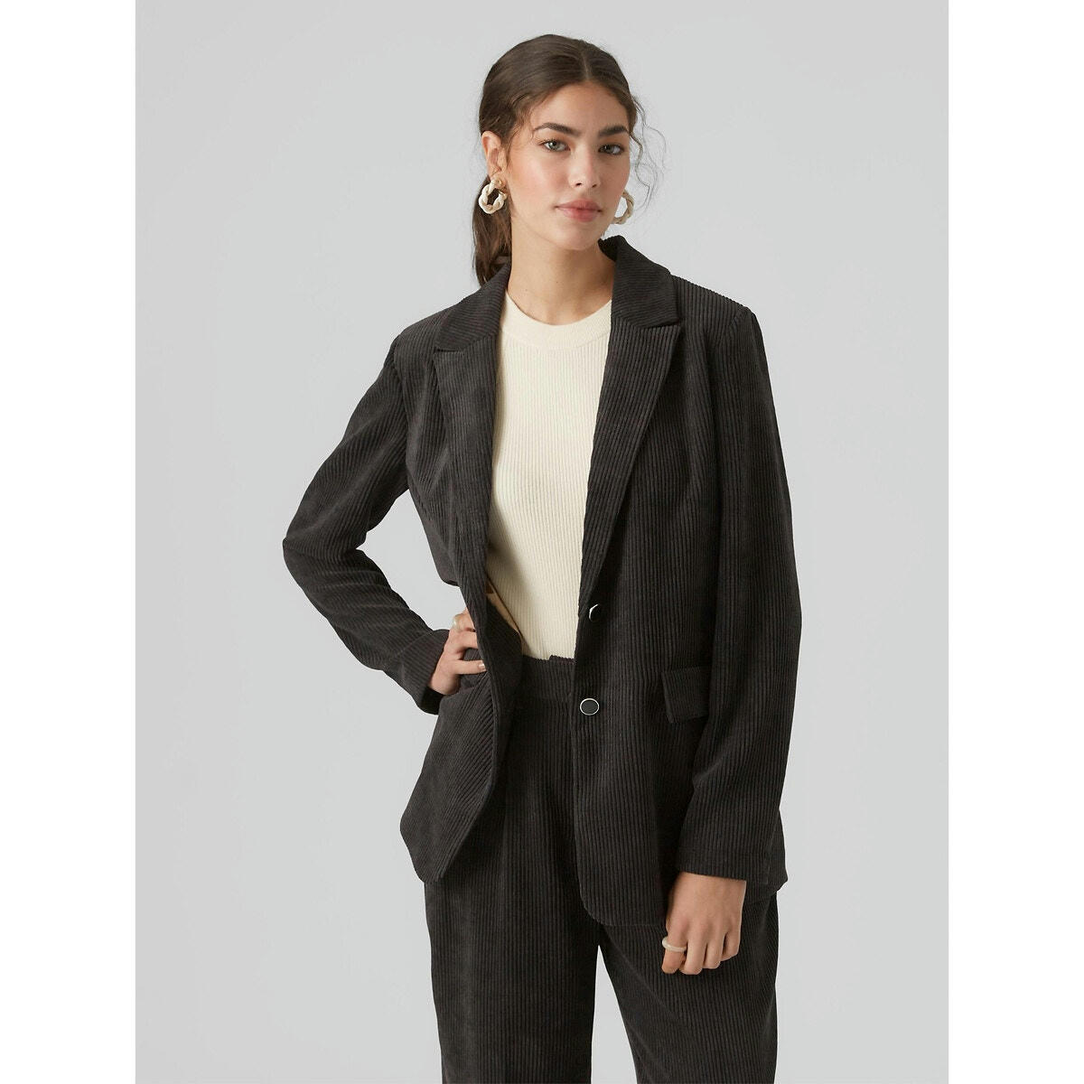 Blazer  droit en velours côtelé