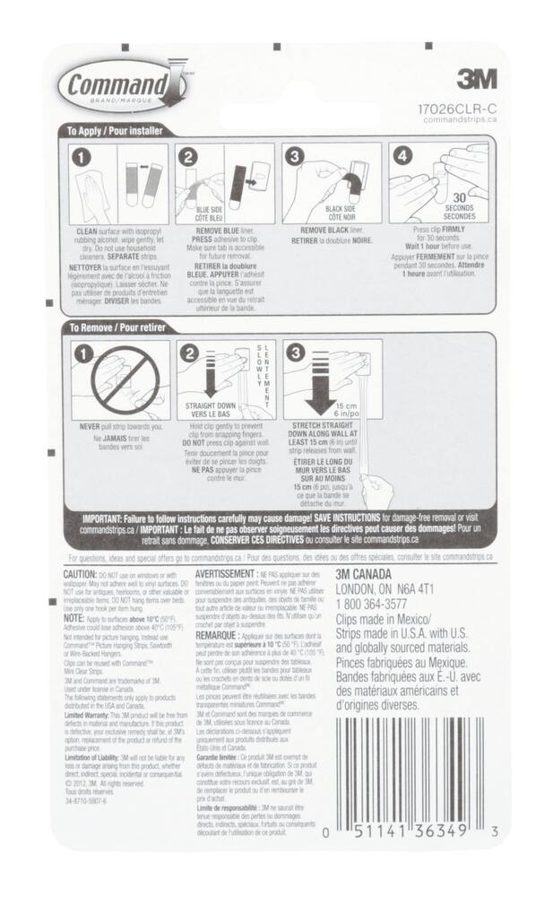 Command Clear Décor Clips and Strips, Damage Free Hanging