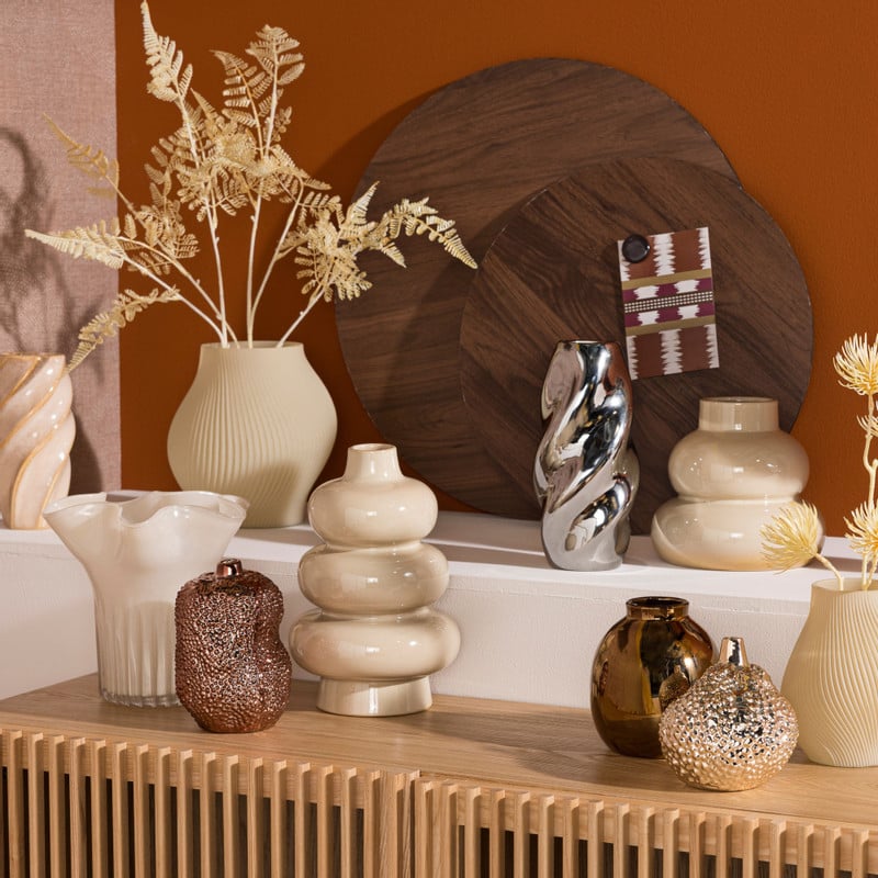 Vaas metallic - bronskleurig - &Oslash;11.5x13.5 cm