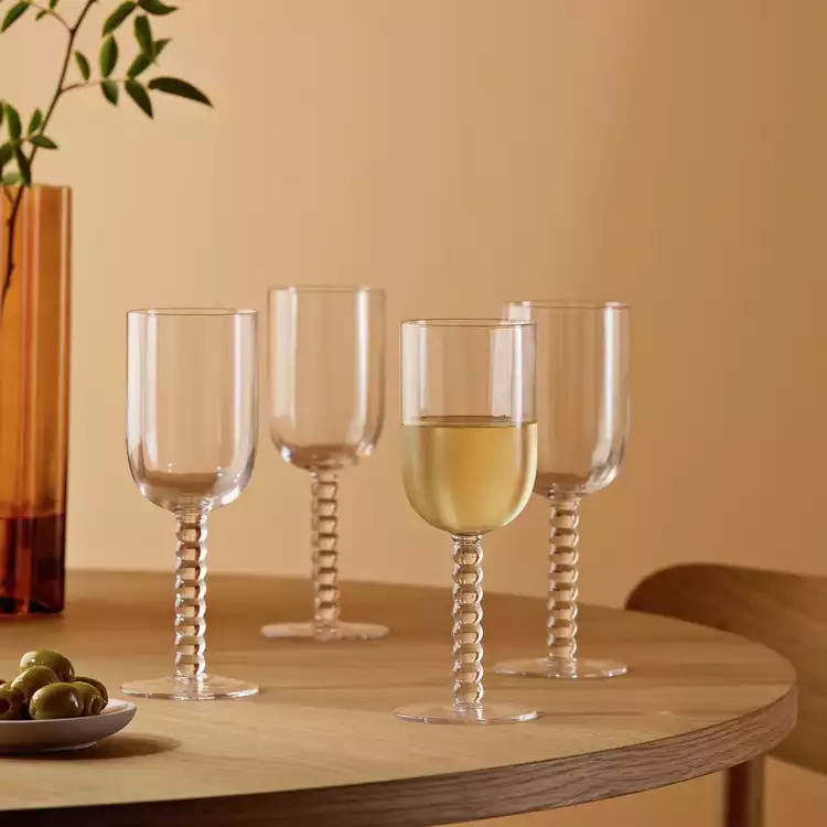 Habitat Bobbin Set of 4 Wine Glasses - Clear