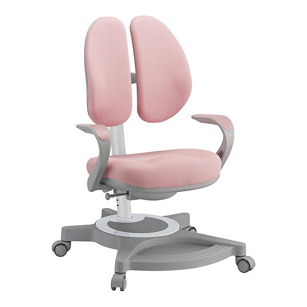 Chaise de bureau pour enfants Partille hauteur profondeur dossier réglable rose en.casa