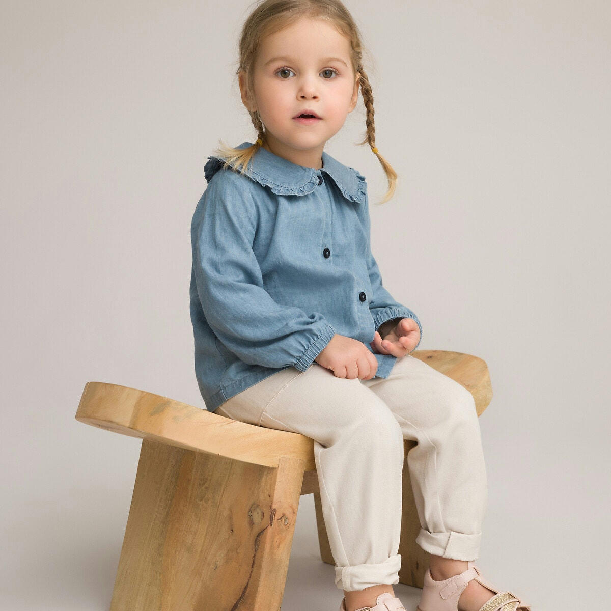 Blouse col claudine en jean