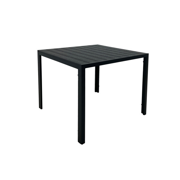 Aluminiowy stół ogrodowy Allen 90x90 na taras z blatem polywood czarny
