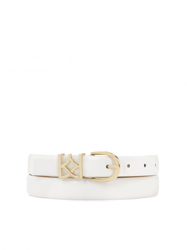 White belt with monogram buckle