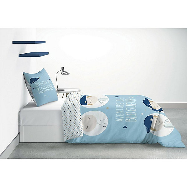 Housse de couette 140x200 Blogueur   taie 100% coton