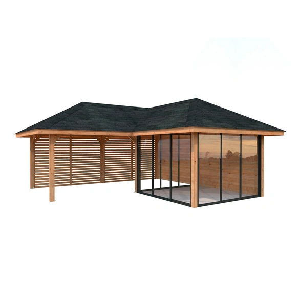 Pavillon »Bianca Set 211 Slide«, BxHxT: 588 x 319 x 588 cm, Braun