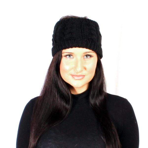 SVNX Black Cable Knitted Headband