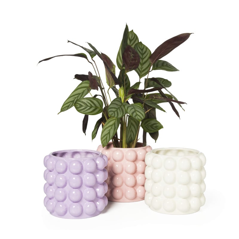 Bloempot bubbel - wit - &Oslash;15x15 cm