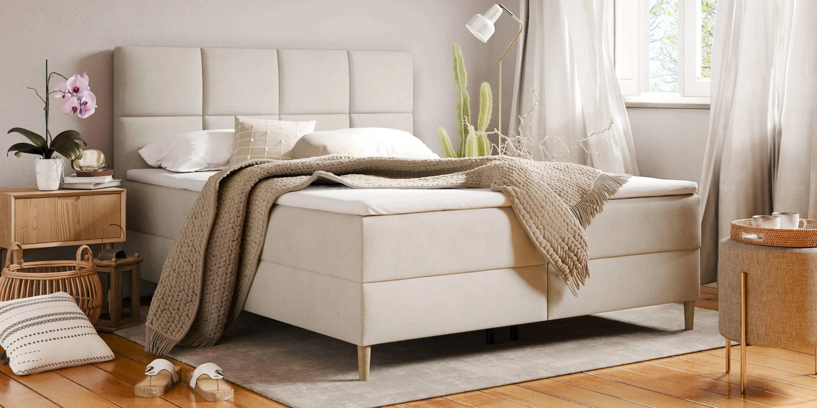 Boxspring Quadro velvet met opbergruimte 160 x 200 cm