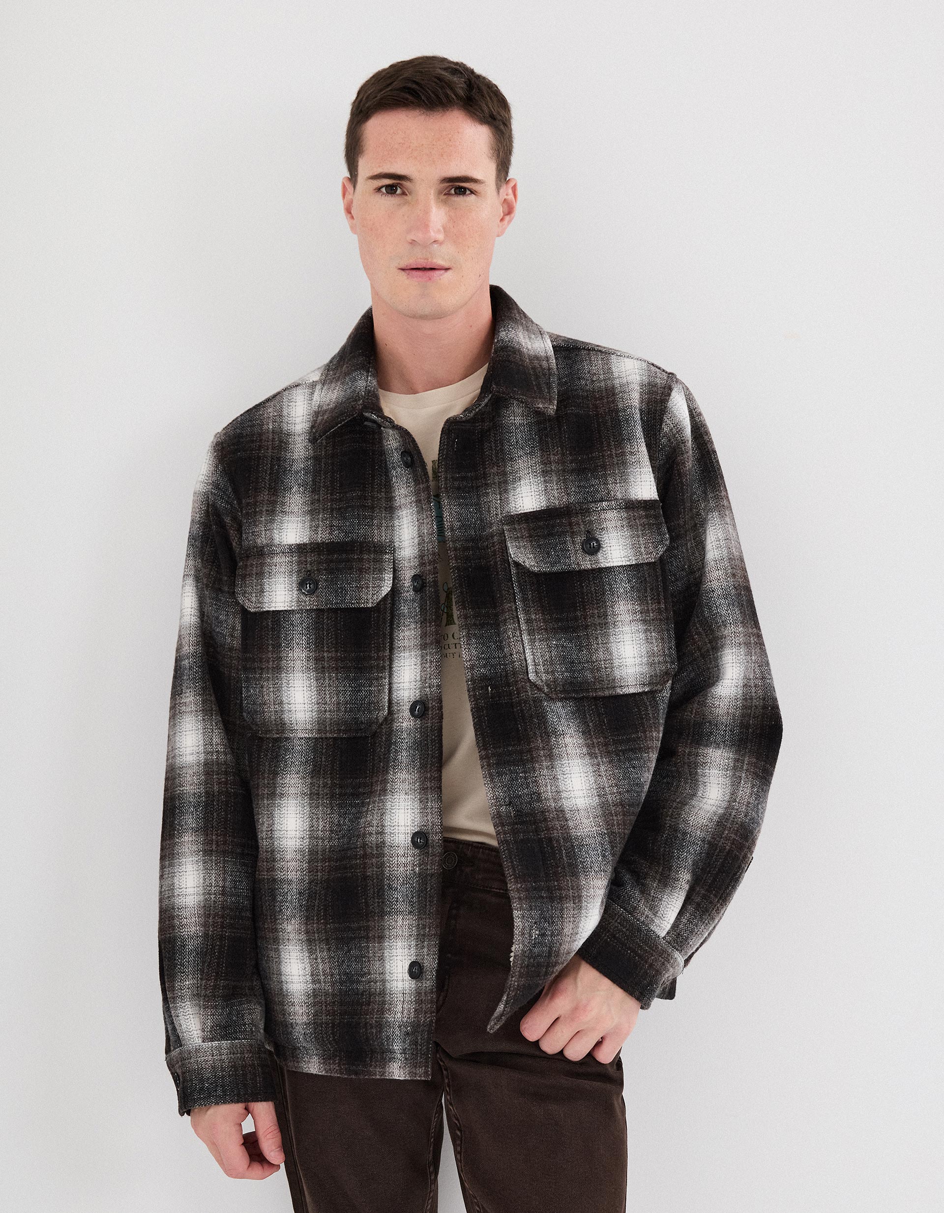 Sobrecamisa, Homem, Cinzento Escuro