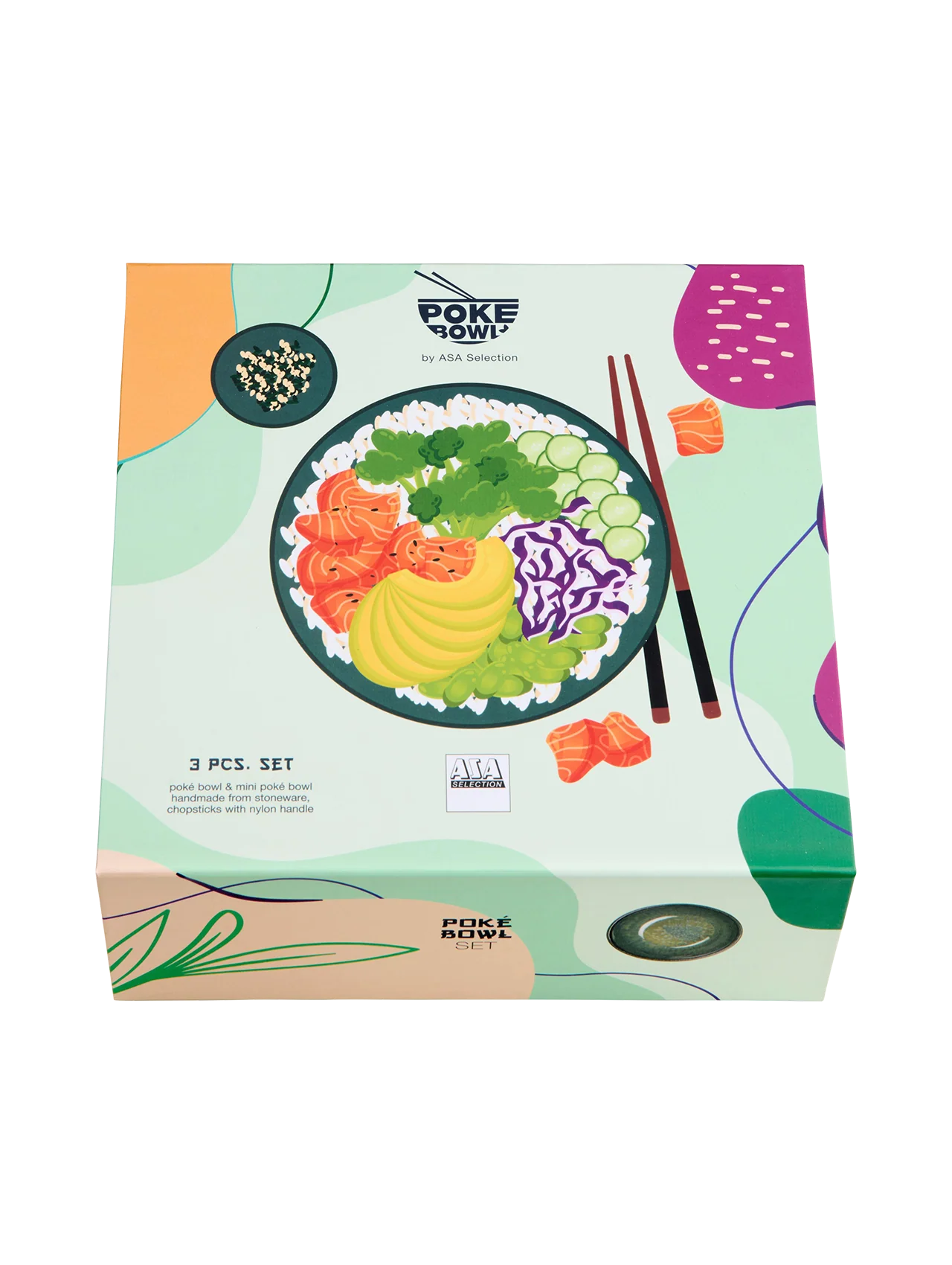 poké bowl set, ocean