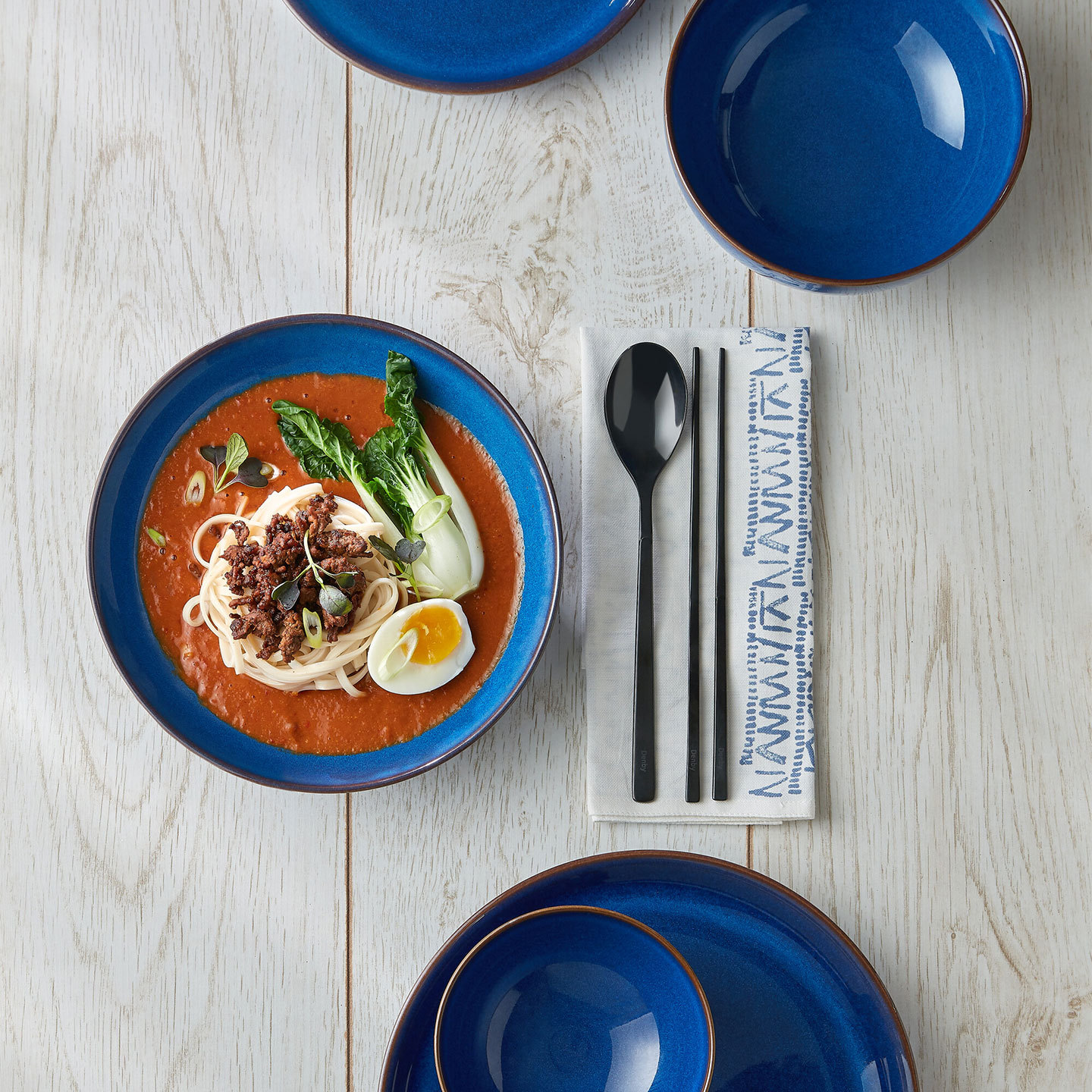 Imperial Blue Coupe Cereal Bowls - Set Of 4