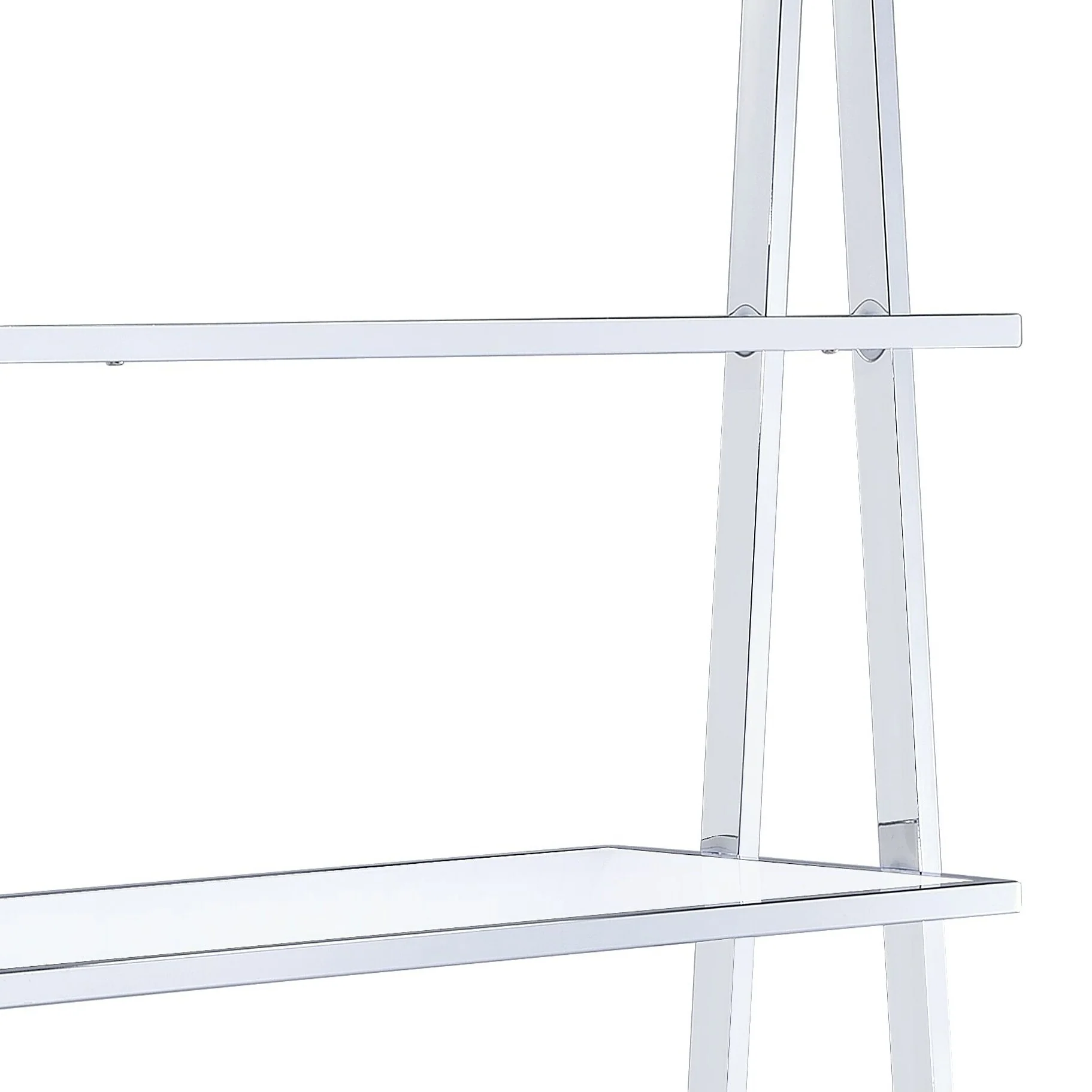 White and Chrome Bookshelf with 6 Shelves