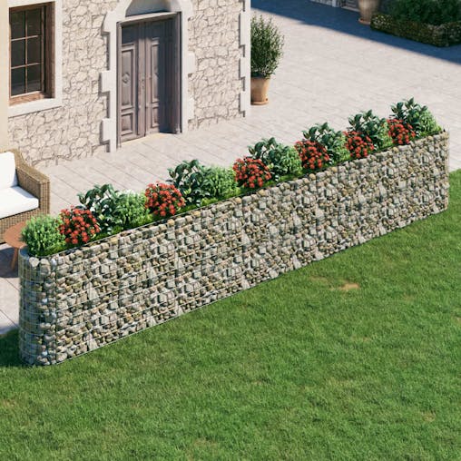 NNEVL Gabion Raised Bed Galvanised Iron 610x50x100 cm