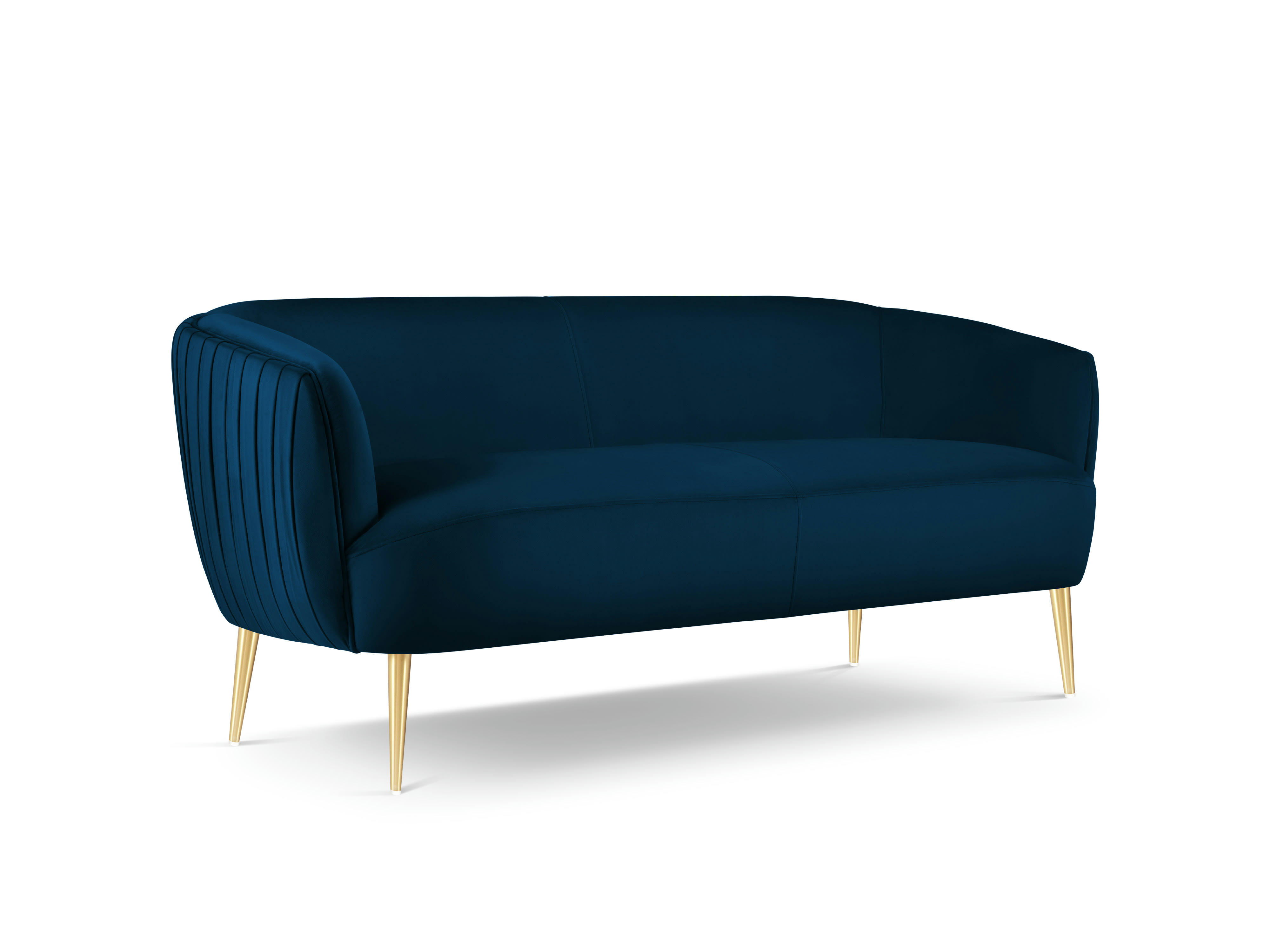 MOSS - Canapé 3 places en velours bleu marine