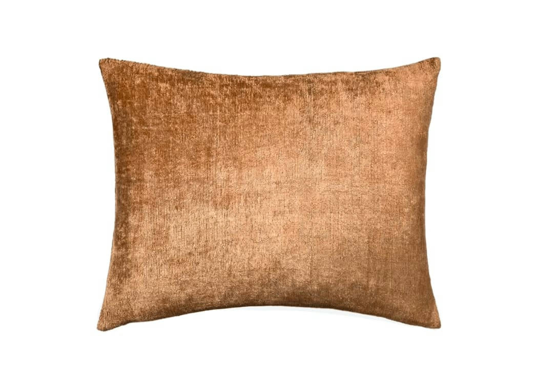 - Housse de coussin velours de soie ikat  40x50 marron