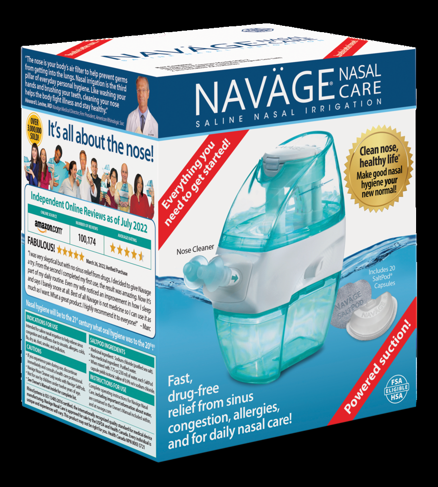 Navage Nasal Care Saline Nasal Irrigation Starter Bundle with 20 SaltPods For Sinus Relief