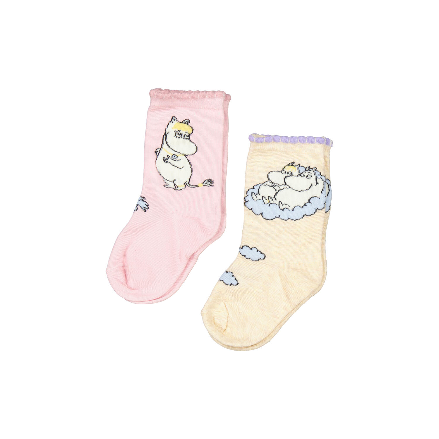 Scallop 2-pack Socks, lavender moomin
