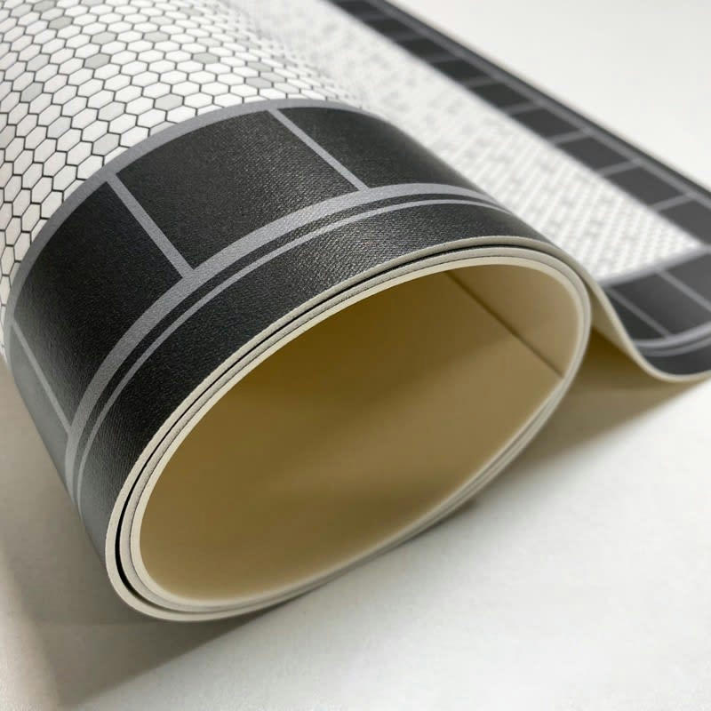 LA VIE EST BELLE - Tapis Vinyle Médium bis l 50xL200cm Gris Mosaïque