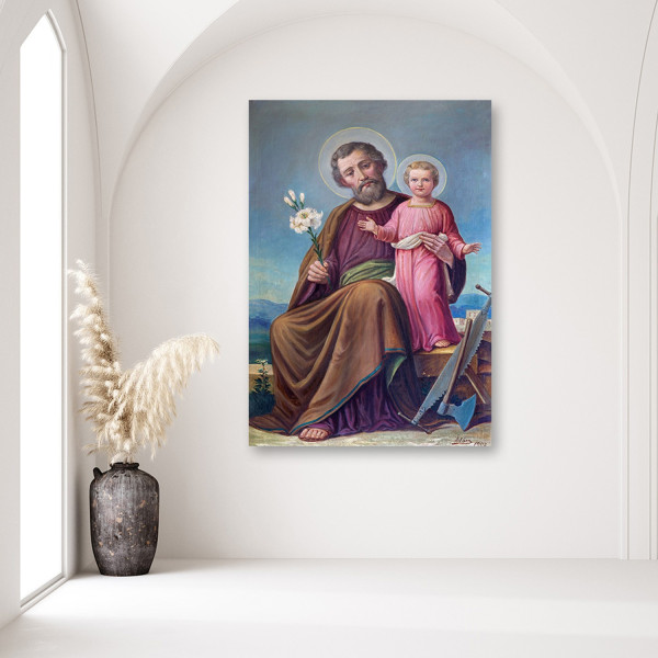 Feeby Obraz na płótnie Św. Józef z Dzieciątkiem Jezus 40x60