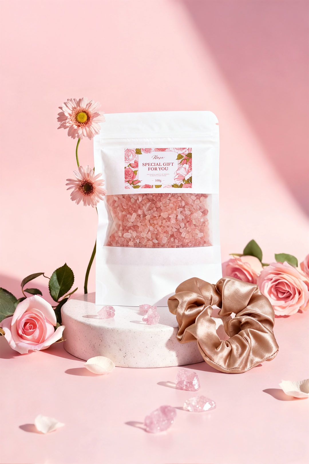Living and Home Rose-Scented Spa Bath Gift Set